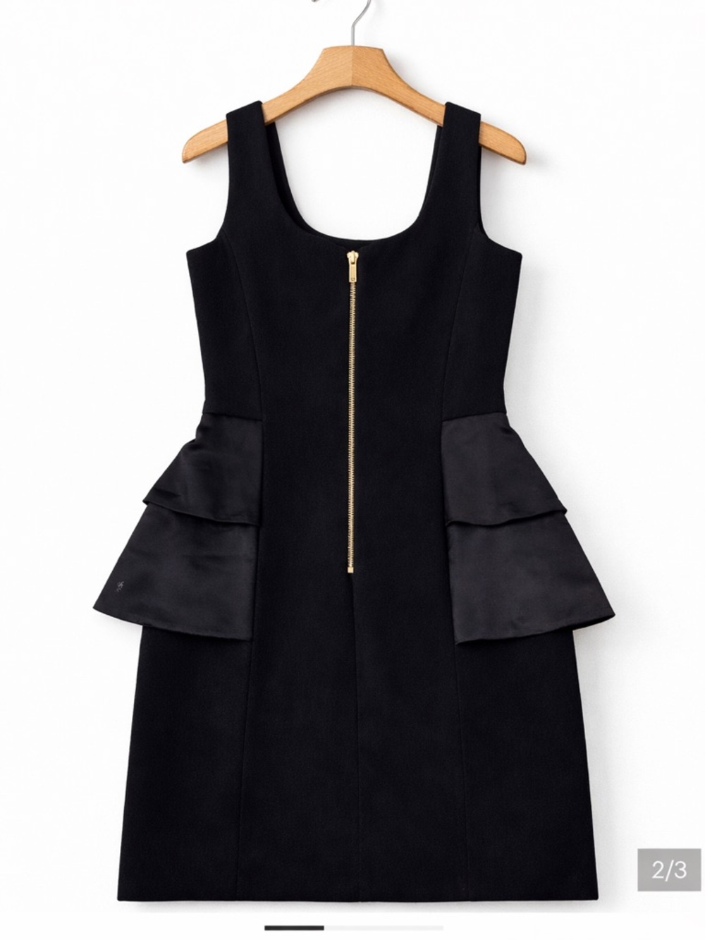 Michael Kors Black Peplum Sheath Dress Sleeveless LBD Cocktail Work Size 4 - Picture 2 of 3